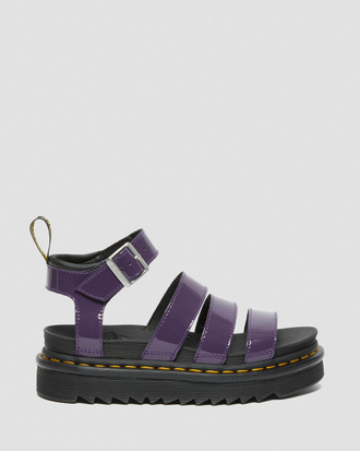 Dr. Martens BLAIRE PATENT LEATHER STRAP SANDALS фиолетовая