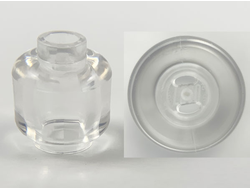 Minifigure, Head Plain - Vented Stud, Trans-Clear (28621 / 6168665)