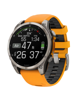Часы Garmin Fenix 8 —47mm AMOLED Sapphire Titanium Spark Orange / Graphite