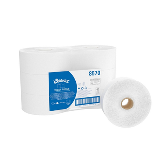 Бумага туалетная для диспенсера KK Kleenex Jambo Roll 2 сл бел 190м 6 рул/уп 8570