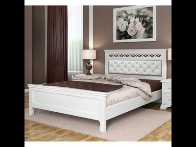 Кровать "Грация" античный белый из массива (Браво) в Липецке