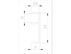 Профиль для полки с подсветкой  СЕРЕБРО МАТОВОЕ  L=...мм  DE0559.VP540.SLMAN.CJ  ARISTO