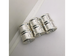 УЦЕНЕННЫЙ ТОВАР! Магнитная застежка "Бамбук"  - 12мм - СВЕТЛОЕ СЕРЕБРО