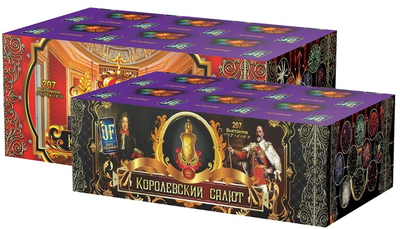 Батарея салютов КОРОЛЕВСКИЙ САЛЮТ (1"; 1,2"; 1,4"; 1,6"; 2" / 207 залпов)