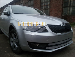 Защита радиатора Skoda Octavia А7 (Ambition, Elegance, Style) 2013-2017 chrome