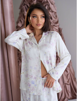 Пижама в стиле известного бренда в сиреневый цветок