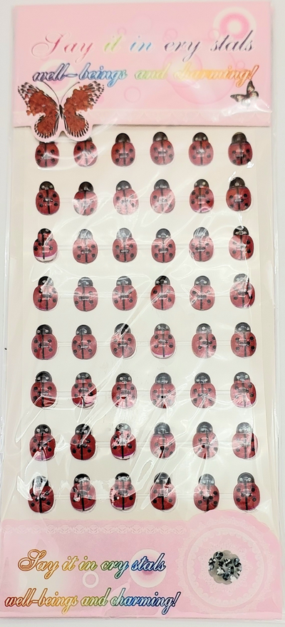 Стикеры для творчества,  божьи коровки красные упаковка