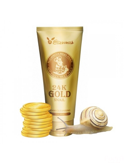 ELIZAVECCA Пенка для умывания с экстрактом улитки и золота 24K GOLD SNAIL