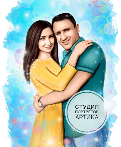 Портрет в Стиле Реализм 2 Человека