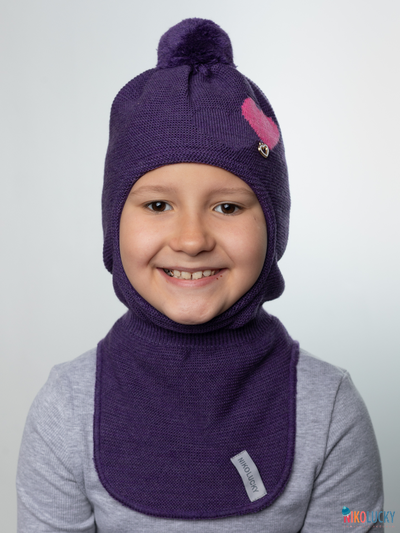 Шапка-шлем 21101-12 подклад 100% полиэстер, баклажановый 54-56