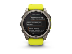 Умные часы Garmin Fenix 8 - 51 мм Solar, Sapphire титановый серый с желтым ремешком (010-02907-21)