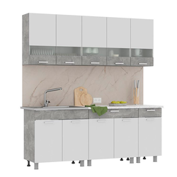 Кухня 2,0 ДЕНВЕР (2000*2160*600мм), белый/ателье светлый