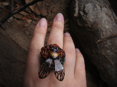 Коллекционное кольцо "Царевич Шмель в цветущем саду"