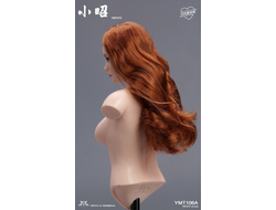 Женская голова (скульпт) с длинными рыжими волосами и подвижными глазами - 1/6 scale Asian Female Head Sculpt with Movable Eyes (YMT106C) - YMTOYS