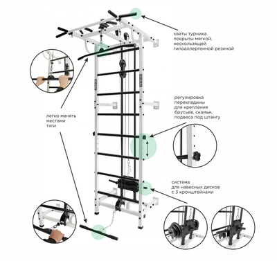Спортивный комплекс Формула Здоровья "Flexter" "Крафт" SystemLight 3 в 1 чёрный