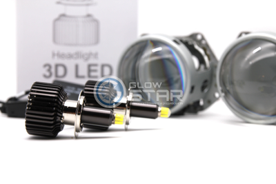 Комплект Hella 3R (5R) H7 с Led лампами H7, M9 3D LED360 35W, 5500K - 6000K