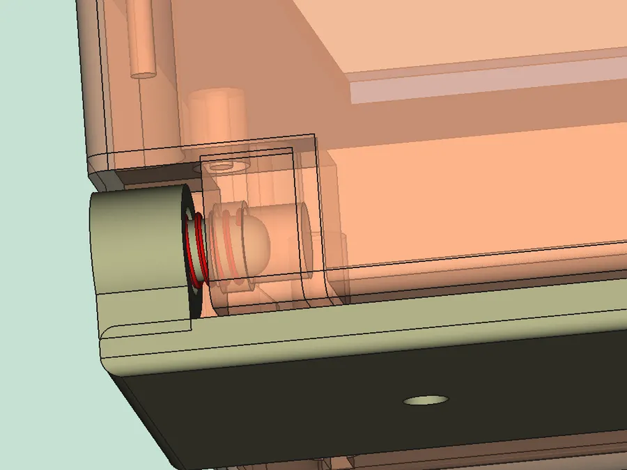 Корпус электронного устройства. Узел крепления планки