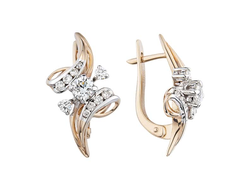 Серьги с бриллиантами английский замок