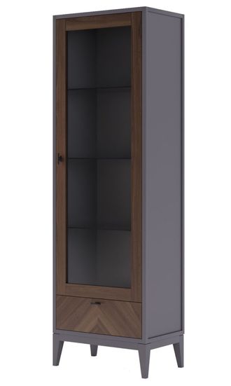 Витрина 1-дверная «Тоскана» art.Т-901RNA/M (L65*P41*h204) TIMBER