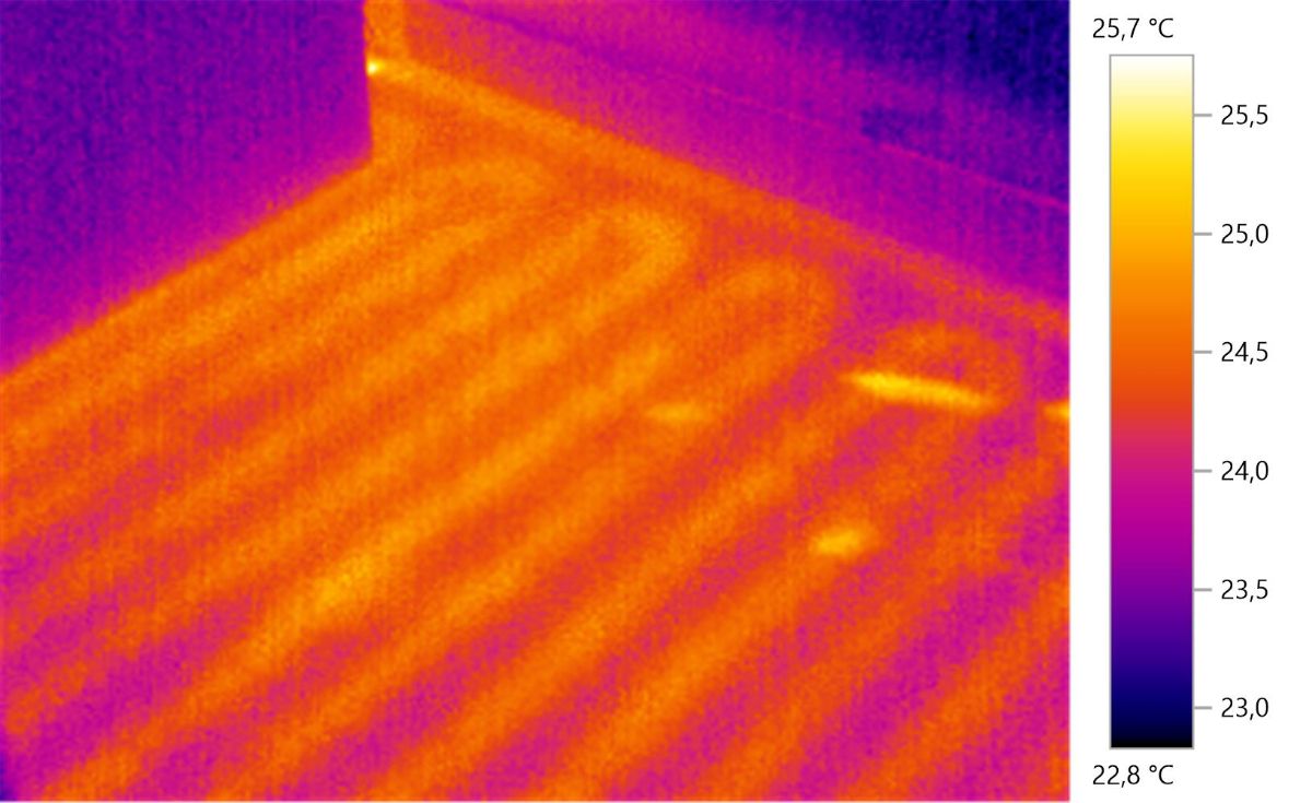 Теплый пол, запущенный 20 минут назад
