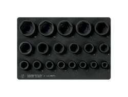 Набор ударных торцевых головок 1/2", шестигранные, 10-36 мм, ложемент, 19 предметов KING TONY 9-4429MPV