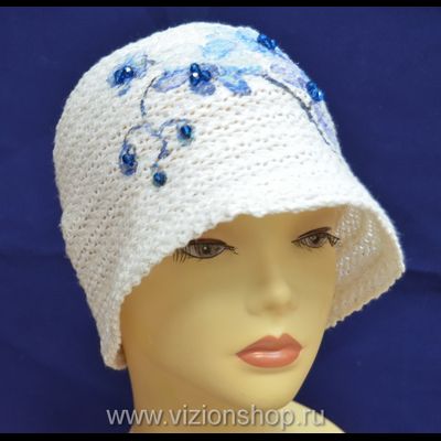 Шляпка летняя белая Vizio Италия 5456 P