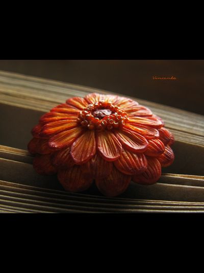 Необычное кольцо-цветок &quot;Мандариновая Календула&quot;. Кольцо-календула