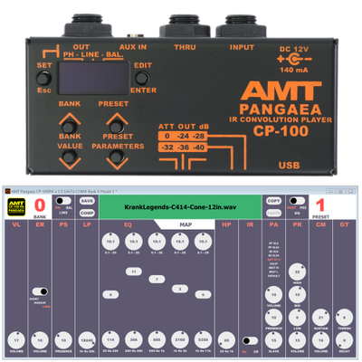 AMT PANGAEA CP-100 - Кабинет Эмулятор (плеер IR WAV импульсов) и эффект процессор [БП в комплекте!]