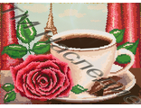 Алмазная мозаика чашка кофе и печенье