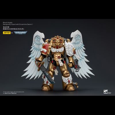 Сангвинарный гвардеец Кровавых Ангелов (Warhammer 40k) - КОЛЛЕКЦИОННАЯ ФИГУРКА 1/18 Blood Angels Sanguinary Guard with Sword 1 (JT6298) - JOYTOY