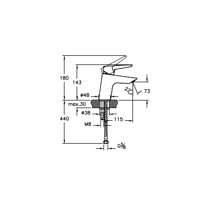 Смеситель для раковины VitrA Solid S, A42440EXP