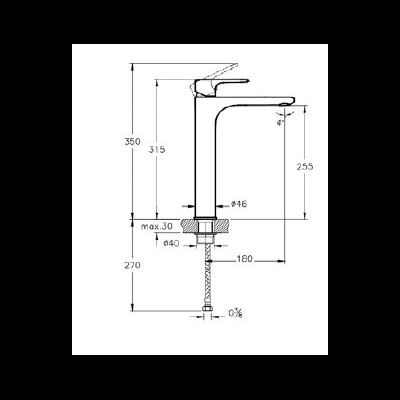 Смеситель для раковины-чаши, черный матовый, VitrA Root Round, A4270736EXP