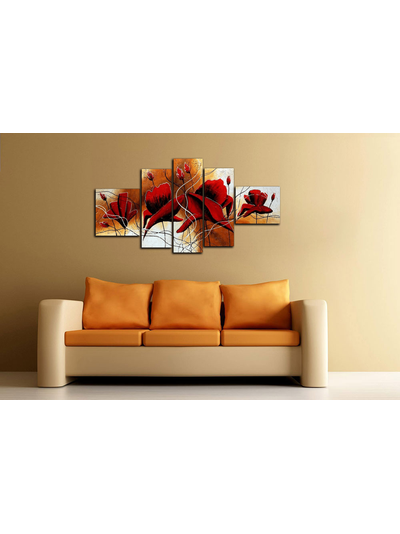 Модульная картина &quot;Красные лепестки&quot;