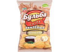 Бульба chips со вкусом Сметаны и сыра, из сырого картофеля, в упаковке 75 гр