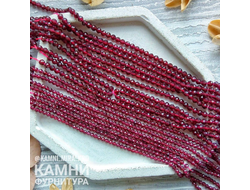 Гранат огранка шары 2-2,1 мм, цена за нить 39 см