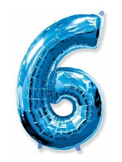 Цифра 6 Синяя