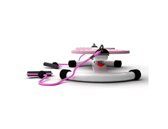 Фитнес платформа DFC "Twister Bow" с эспандерами, серый/розовый