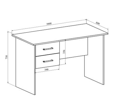 Стол офисный ОФ-111К с тумбой ОФ-21 Блэквуд сатиновый