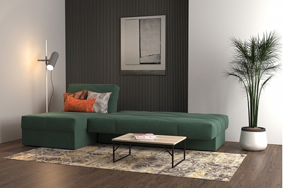 ДВУСПАЛЬНЫЙ РАСКЛАДНОЙ ПРУЖИННЫЙ УГЛОВОЙ ДИВАН-КРОВАТЬ НЕВАДА, НА НОЖКАХ, МЕТАЛЛОСКЕЛЕТ, СО СПАЛЬНЫМ МЕСТОМ И МЕХАНИЗМОМ КЛИК-КЛЯК, БЕЗ ПОДЛОКОТНИКОВ