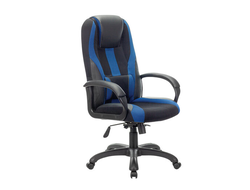 Кресло компьютерное BRABIX PREMIUM "Rapid GM-102", НАГРУЗКА 180 кг, экокожа/ткань, черное/синее