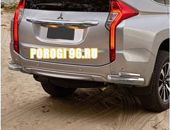 Защита заднего бампера d76+d42 уголки Pajero Sport (2016-2021)