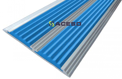 Алюминиевая полоса с двумя резиновыми  вставками цвет в ассортименте