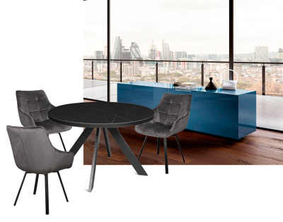 Danton черный/ керамика черный мрамор 120(+40)х90