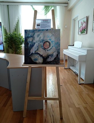 Флок-постер картин из спецпроекта "Ангелы, к которым можно прикоснуться" 50*50 см.