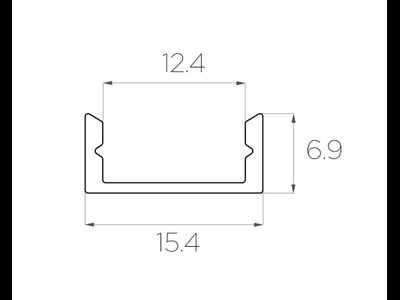 Алюминиевый профиль 4L-1506-S ANOD Black | Черный ANOD