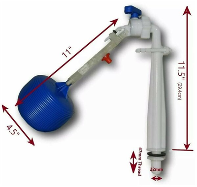 Заливной поплавковый механизм для унитаза Twyford Chantal, Clarice и Provencal