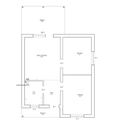 Одноэтажный дом с двумя спальнями 67м² (S66)
