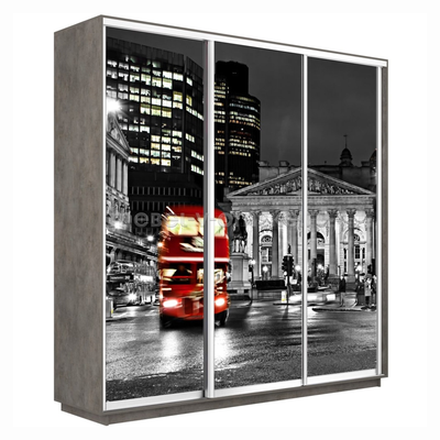Шкаф-купе Трио-Фото (Ночной Лондон) 1800*450*2200