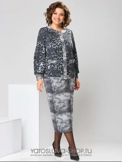 Модель: 2606.Стильный костюм в деловом стиле, состоящий из жакета и юбки