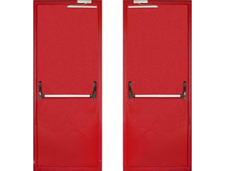 Стальная противопожарная дверь, отделка окрас НЦ-132 + Окрас НЦ-132 Модель ДК202